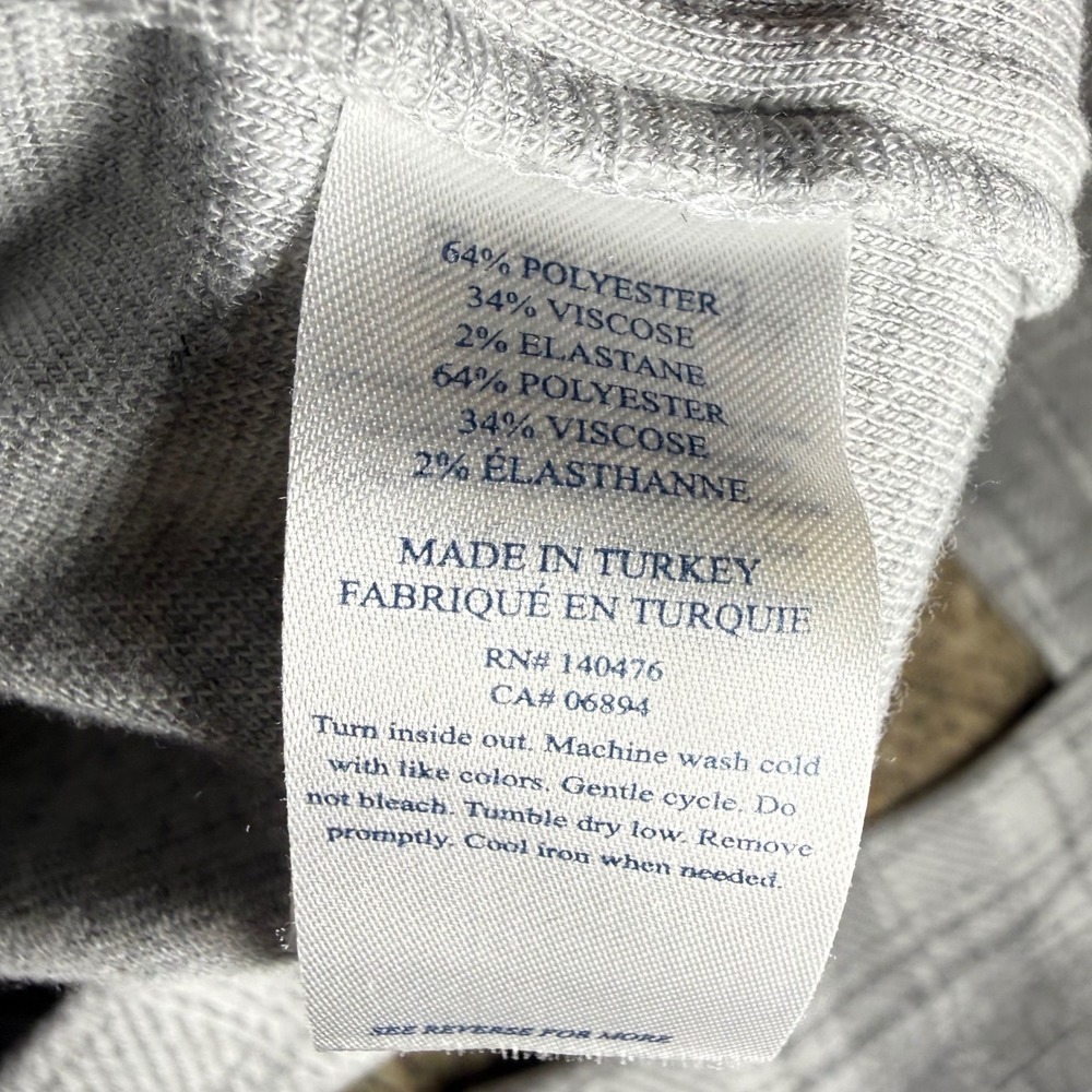 Faherty Brand Mens Faherty Legend Sweater Shirt Large Grey White Plaid size L - Picture 4 of 6